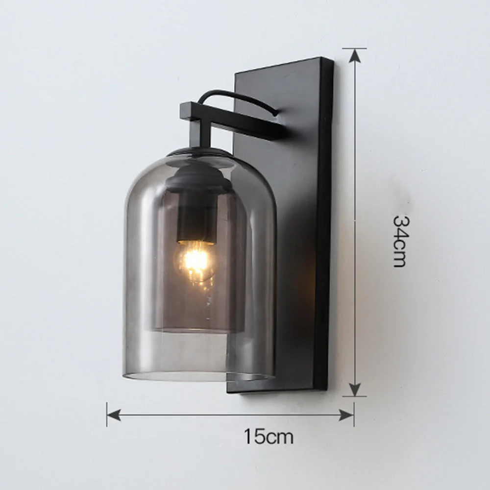 Scandinavian Cylinder Clear Double Glass Layer Wall Light - Image 14