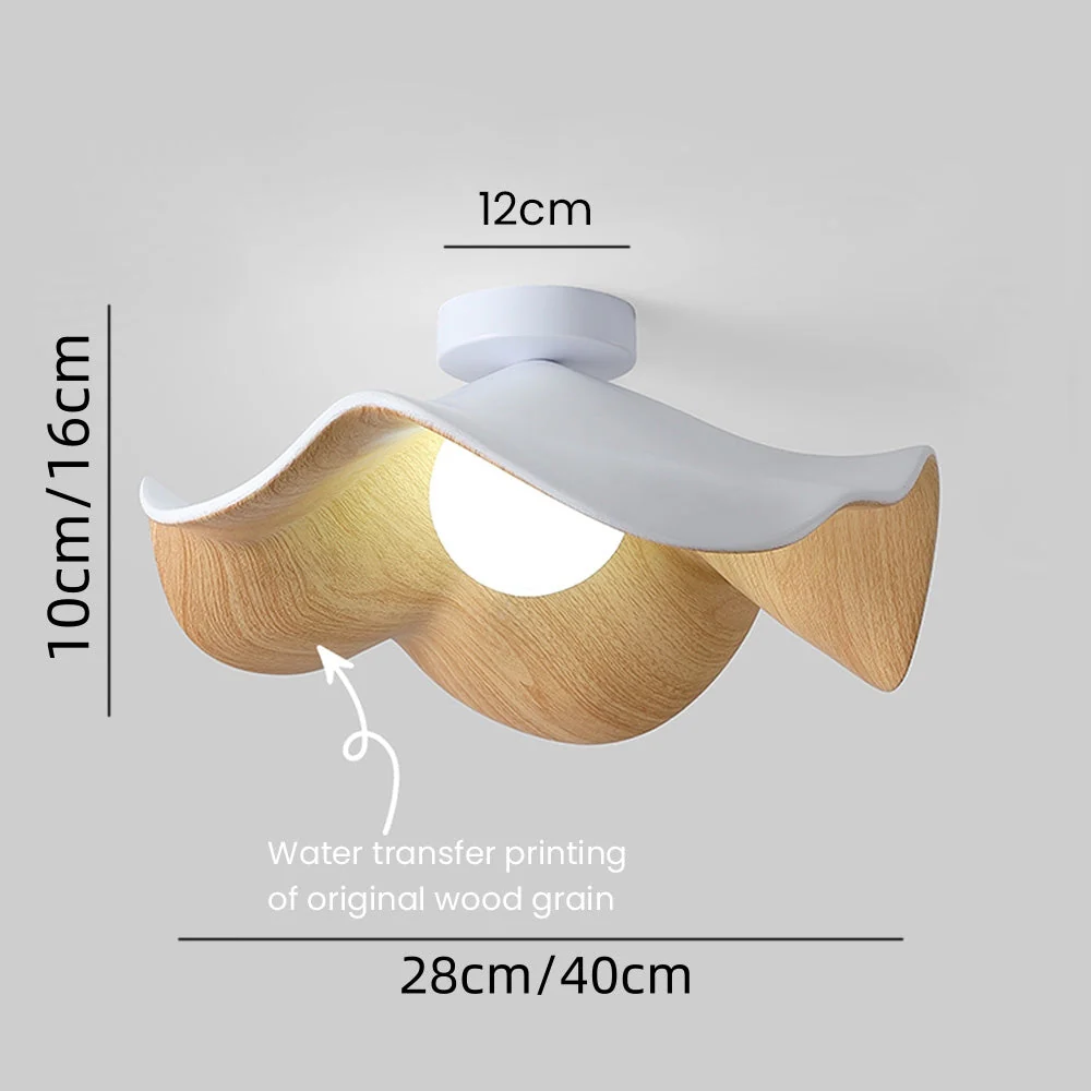 Scandinavian Wood Lotus Resin Ceiling Light - Image 7