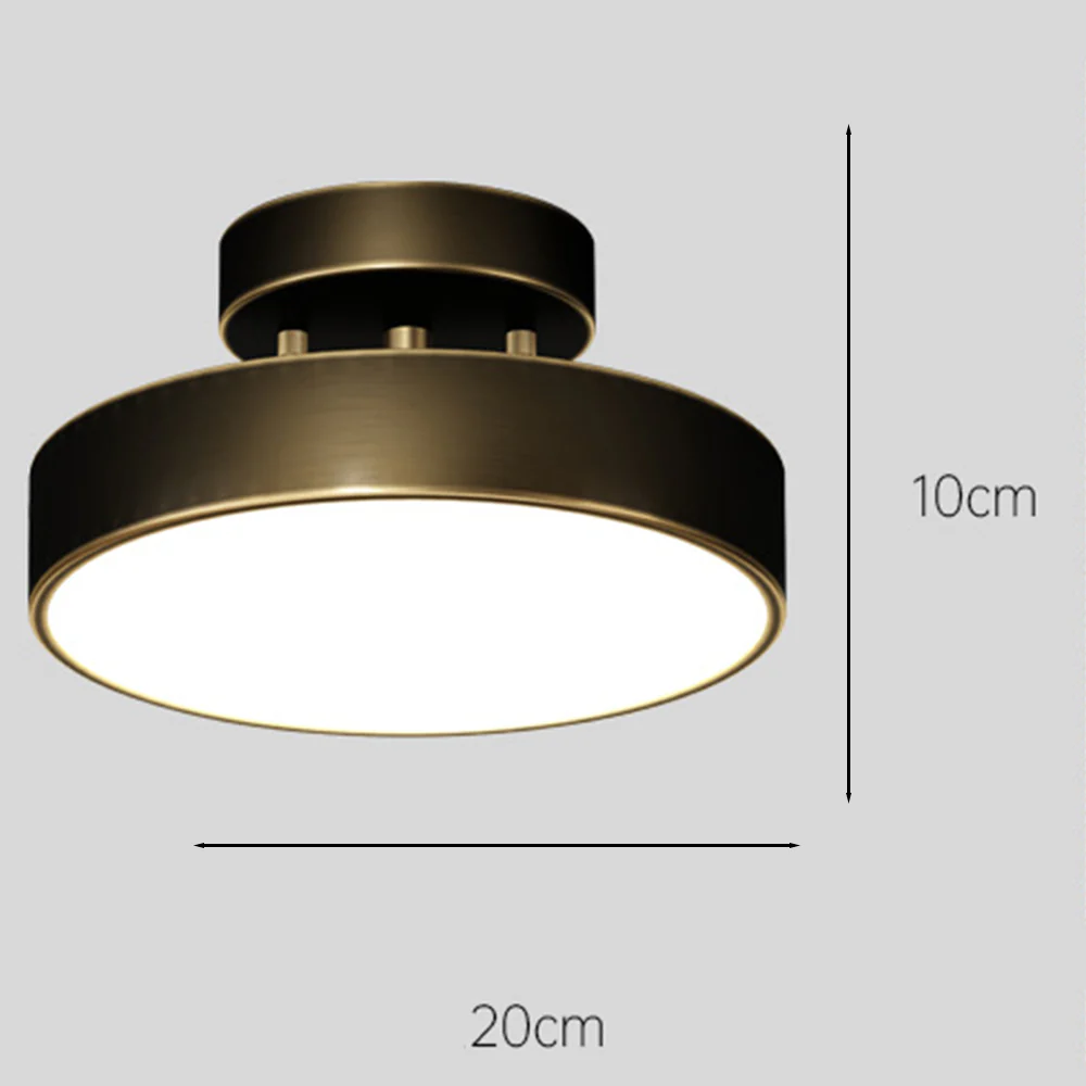 Simple Led Copper Semi Flush Mount Ceiling Light - Image 11