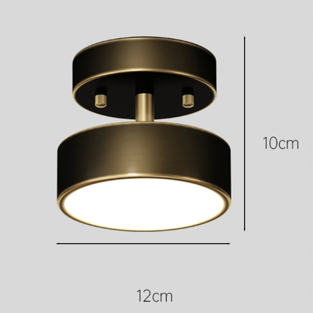 Simple Led Copper Semi Flush Mount Ceiling Light - Image 12