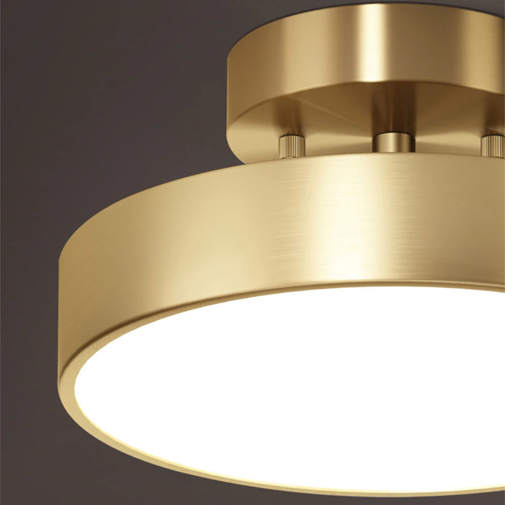 Simple Led Copper Semi Flush Mount Ceiling Light - Image 5