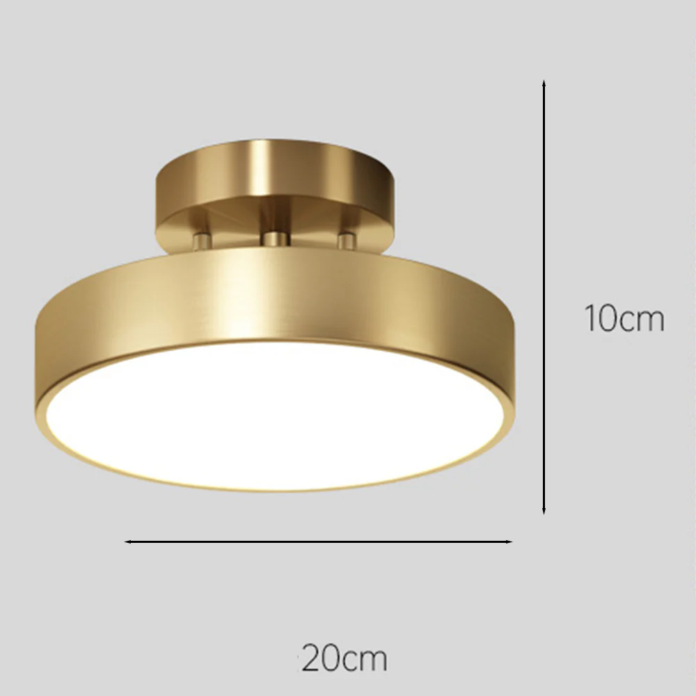 Simple Led Copper Semi Flush Mount Ceiling Light - Image 9