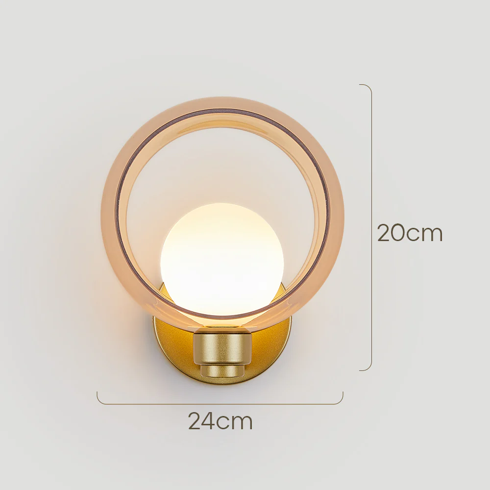 Simple Round Modern Glass Bedroom Wall Light - Image 8