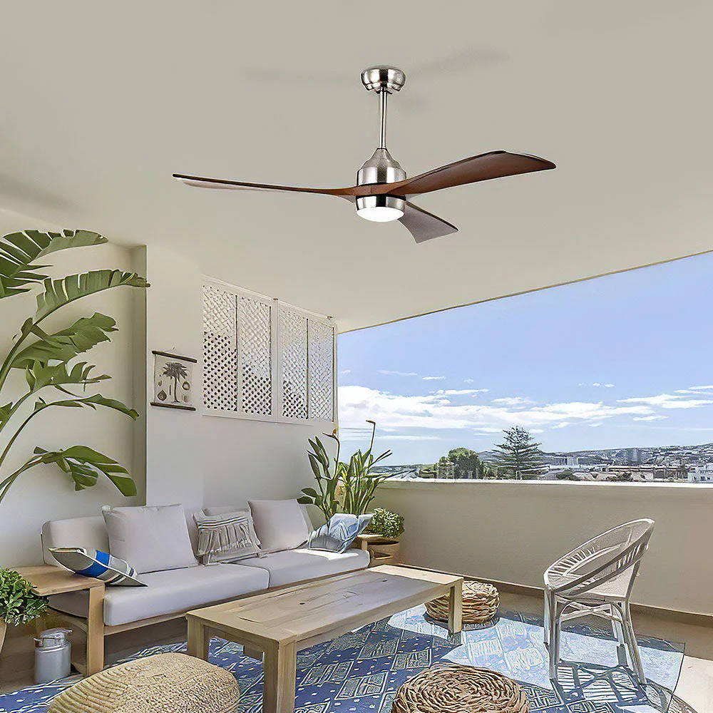 Simple Wooden Ceiling Fan With LED Light And Remote - Image 7