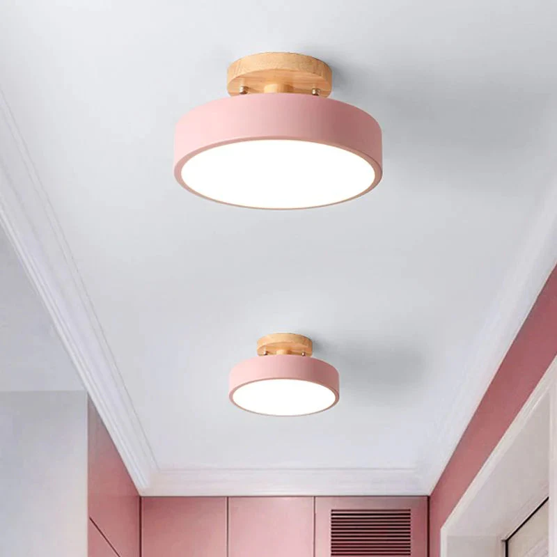 Simple Wooden Finish LED Ceiling Lights - Image 12