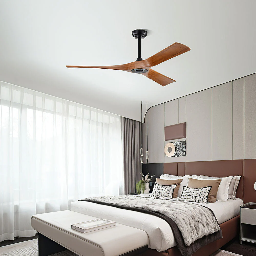 Simplistic Wood Ceiling Fan With No Light - Image 4