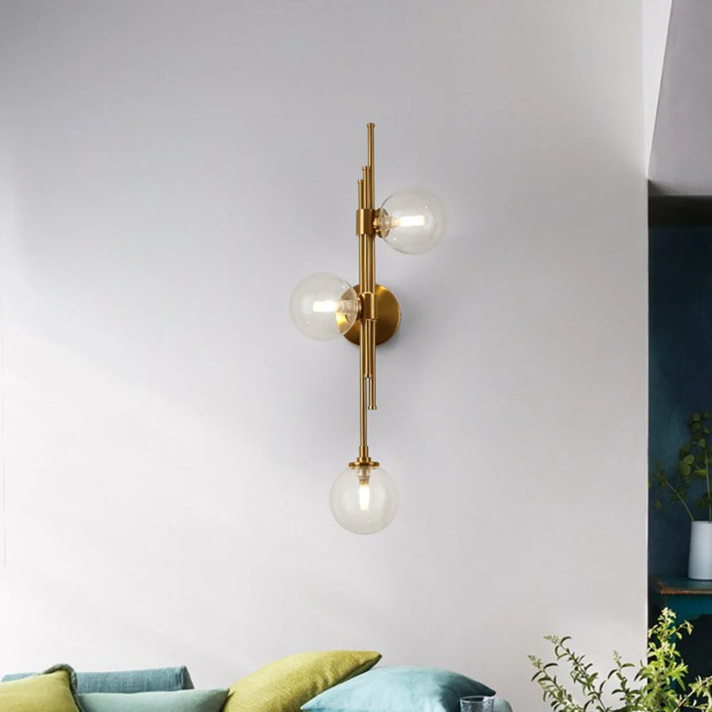 Vintage Ball 3 Heads Glass Wall Lamp - Image 9