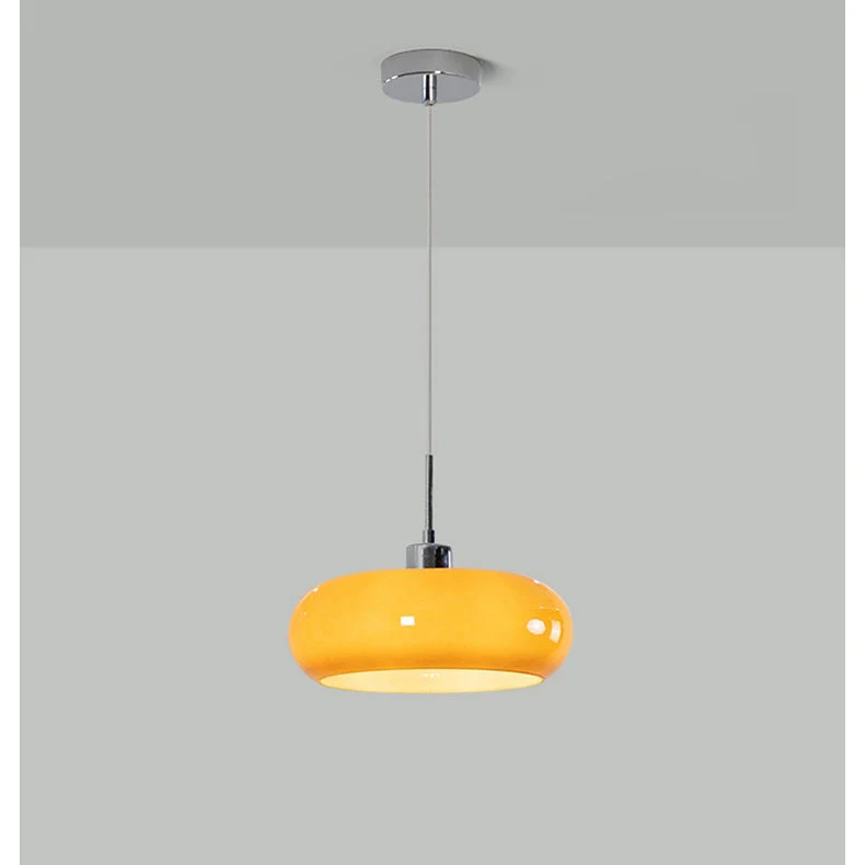 Vintage Bauhaus Round Glass Pendant Light - Image 18