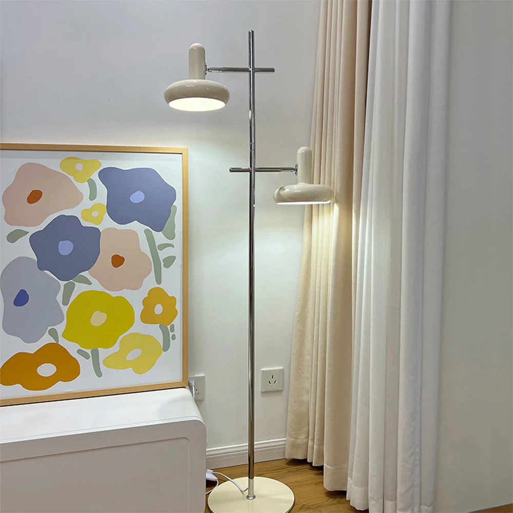 Vintage Bauhaus Two Heads Sofa Beside Glass Floor Lamp - Image 2