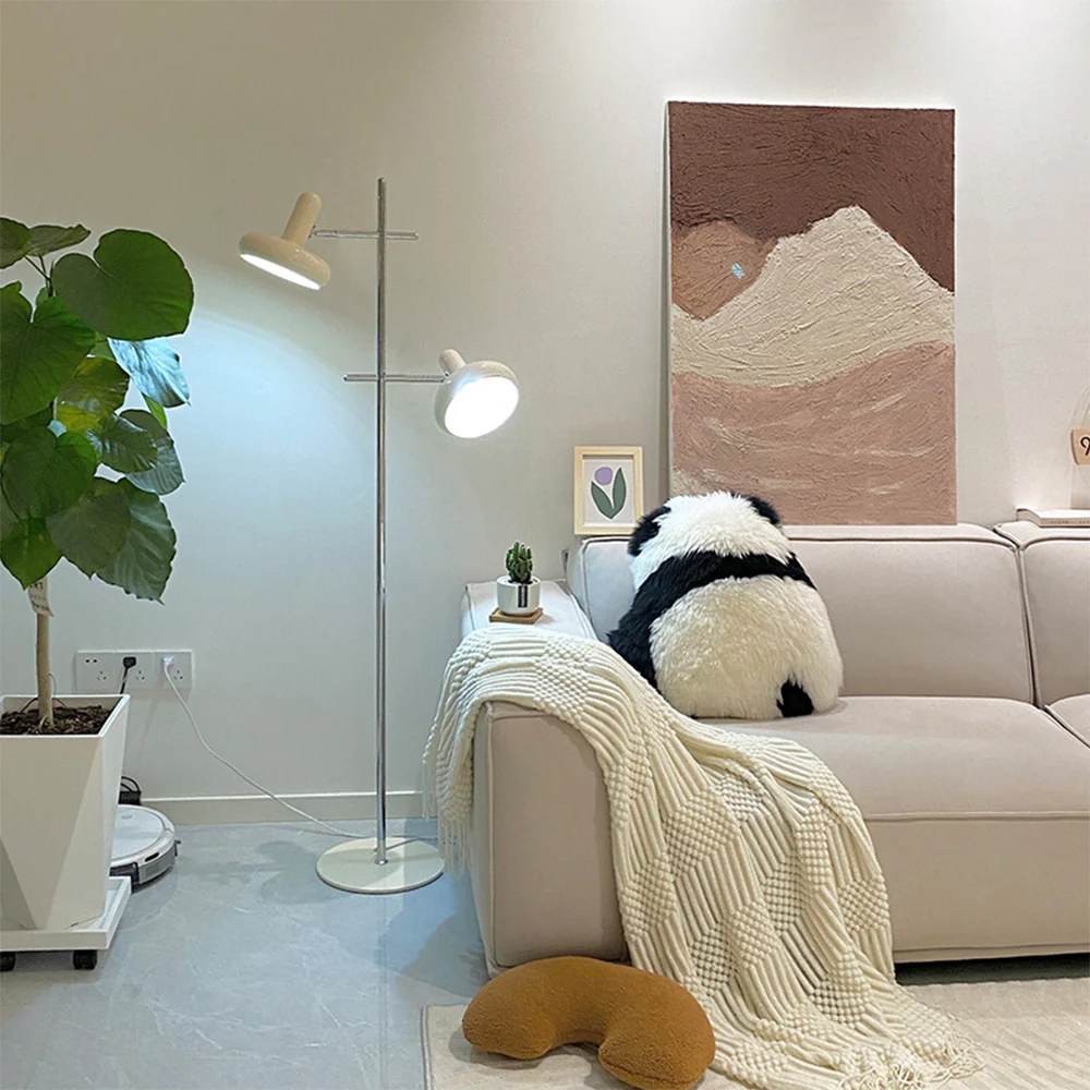 Vintage Bauhaus Two Heads Sofa Beside Glass Floor Lamp - Image 4