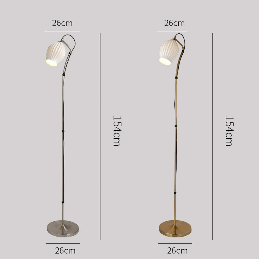 Vintage Ceramic Ribbed Standing Floor Lamp - Image 15