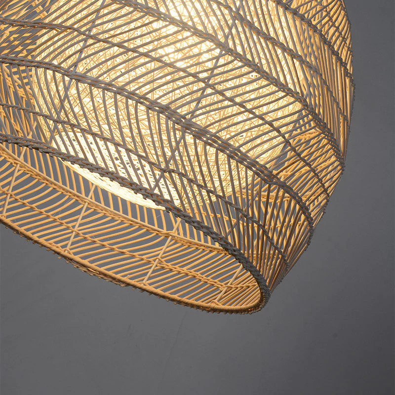 Vintage Rattan Handwoven Basket Lamp Fixtures - Image 7
