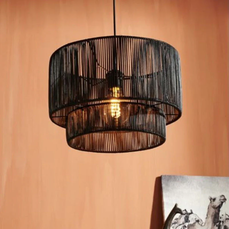 Retro Rope Woven Dining Room Pendant Light - Image 5